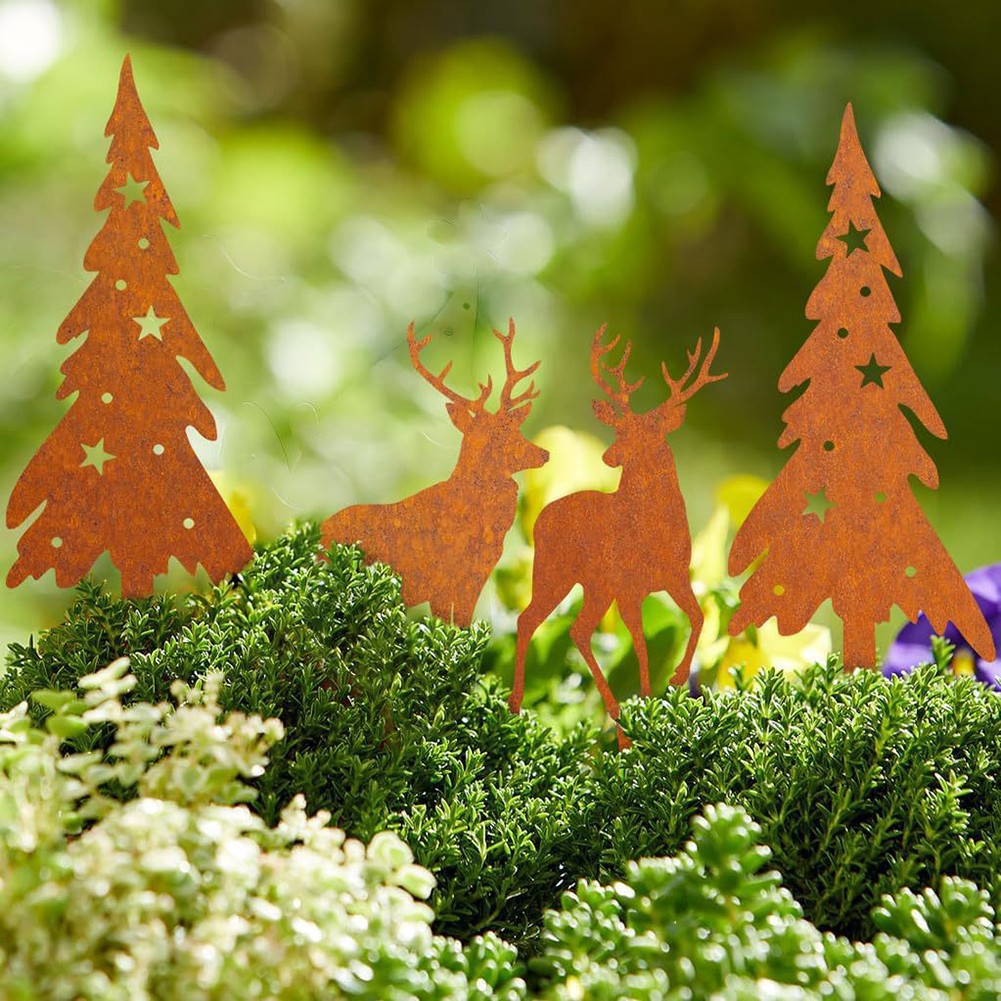 Outdoor Christmas Garden Deer Decoration with Sturdy Metal Ground Stakes - Picture 23 of 24