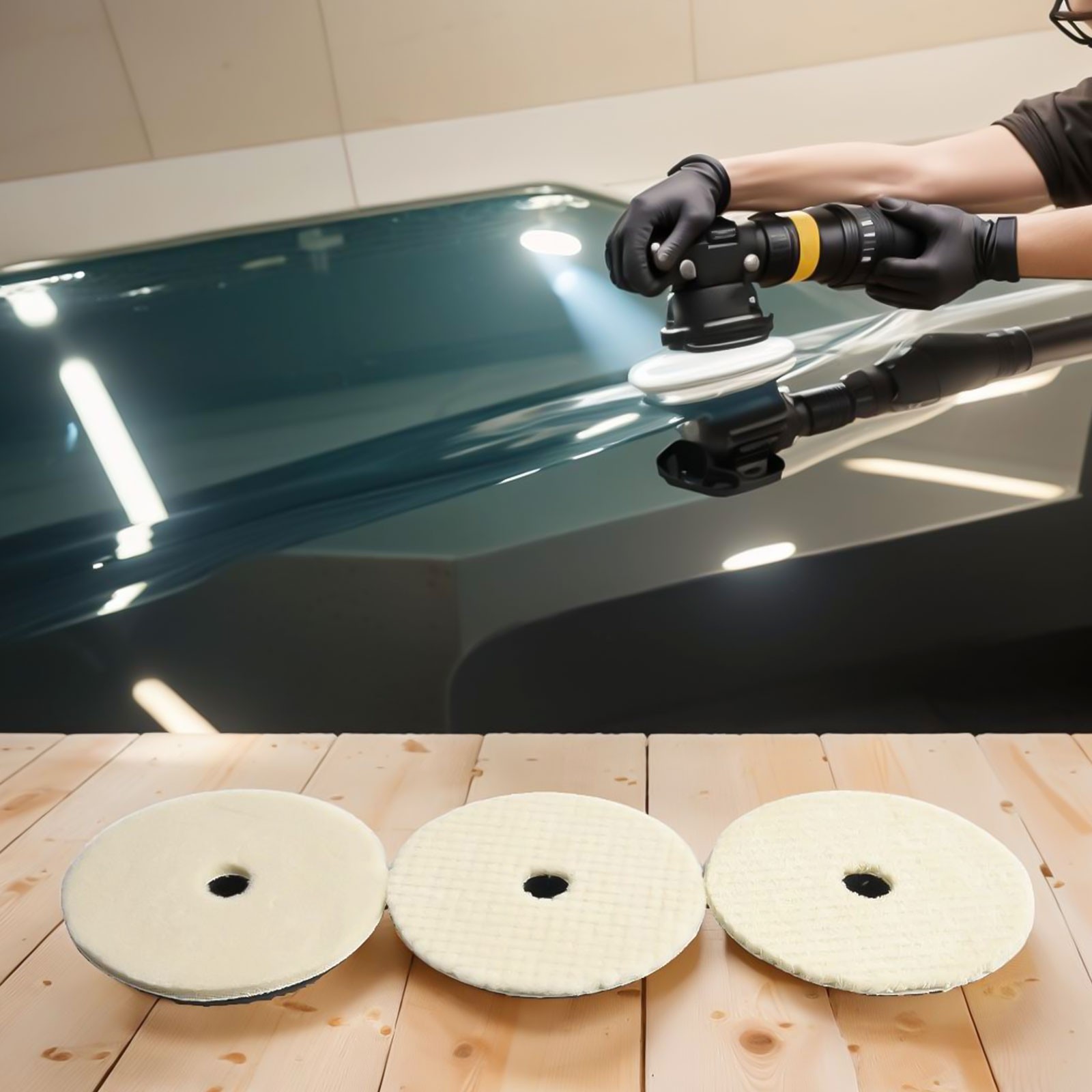 3 Stück Polierwolle Polierpads Reinigungsset Auto Car Detailing Wachspolierer - Bild 52 von 68