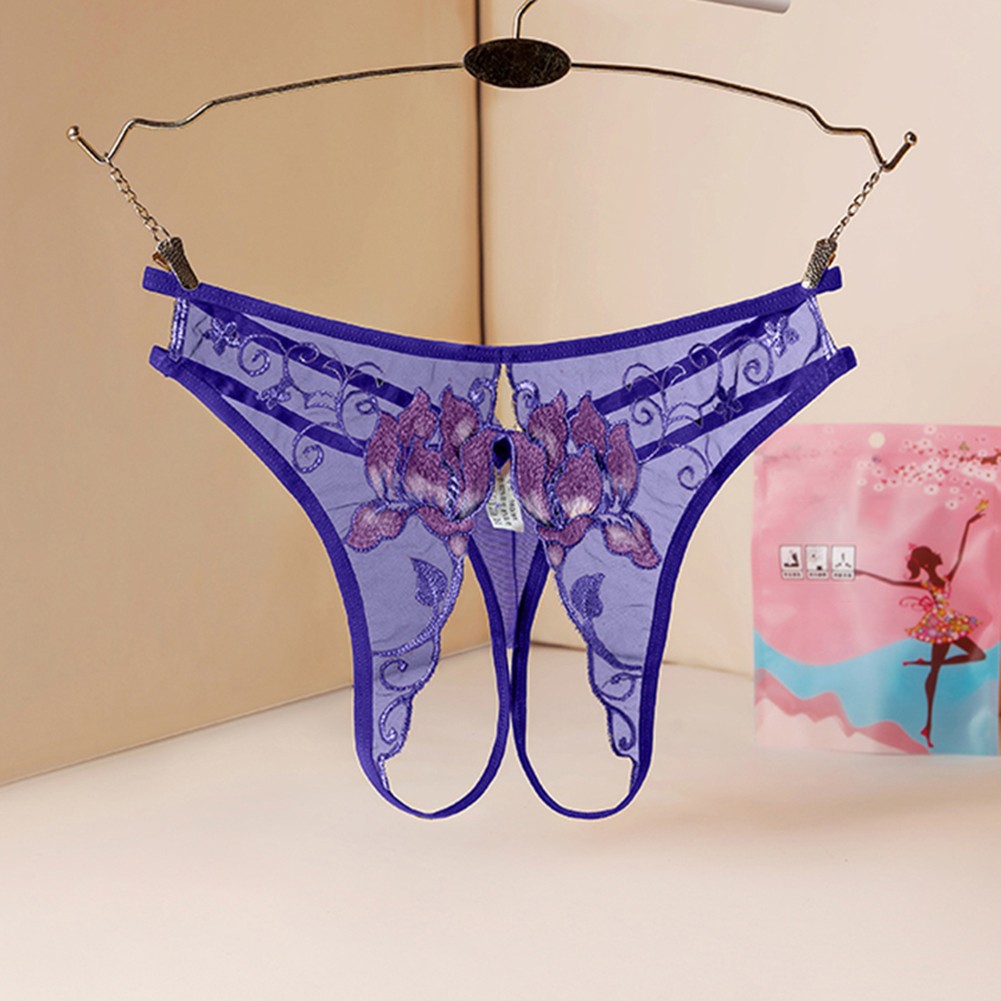 Women Lingerie Underwear Daily Autumn Embroidery Crotchless Female Nylon - Picture 23 of 37