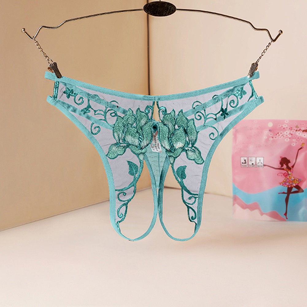 Women Lingerie Underwear Daily Autumn Embroidery Crotchless Female Nylon - Picture 22 of 37