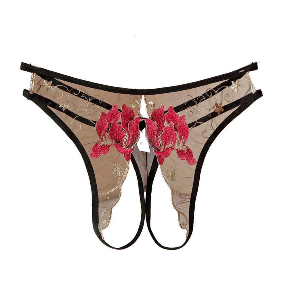Women Lingerie Underwear Daily Autumn Embroidery Crotchless Female Nylon - Picture 26 of 37