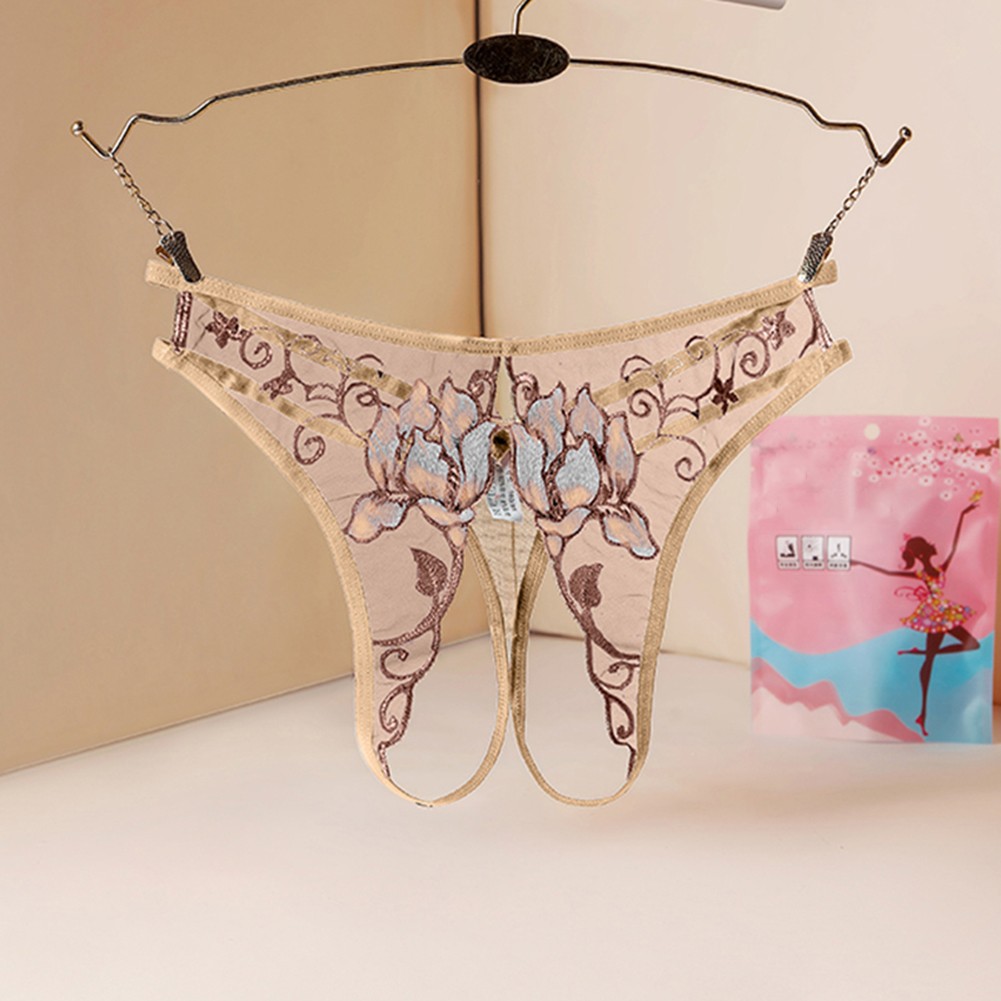 Women Lingerie Underwear Daily Autumn Embroidery Crotchless Female Nylon - Picture 32 of 37