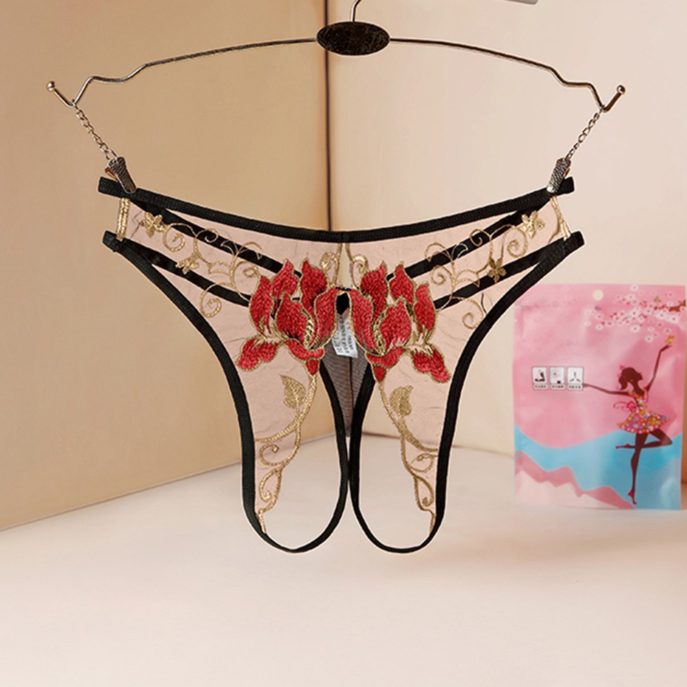 Women Lingerie Underwear Daily Autumn Embroidery Crotchless Female Nylon - Picture 24 of 37