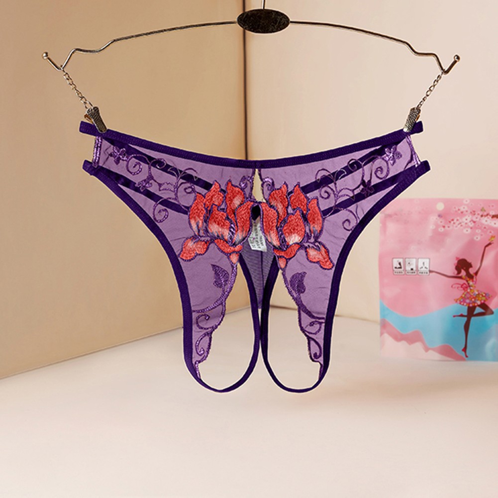 Women Lingerie Underwear Daily Autumn Embroidery Crotchless Female Nylon - Picture 19 of 37