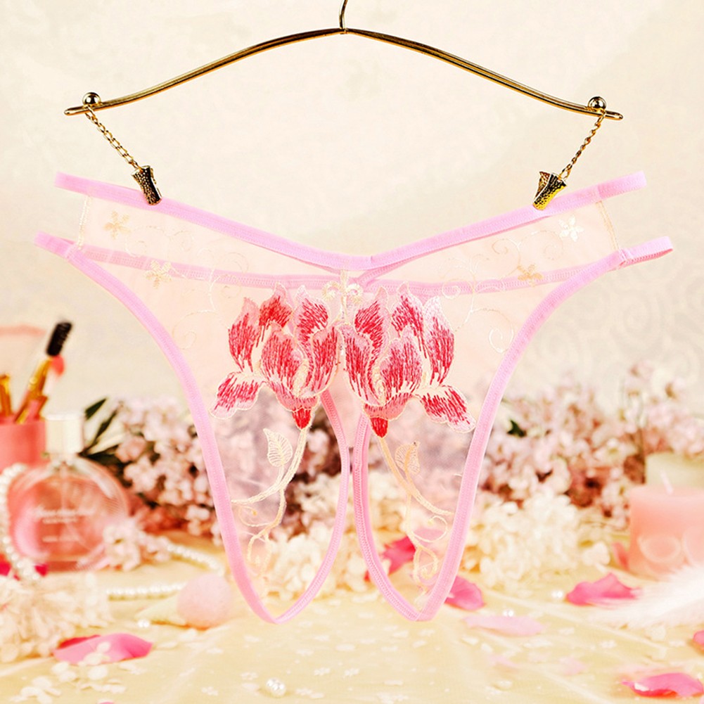Women Lingerie Underwear Daily Autumn Embroidery Crotchless Female Nylon - Picture 35 of 37