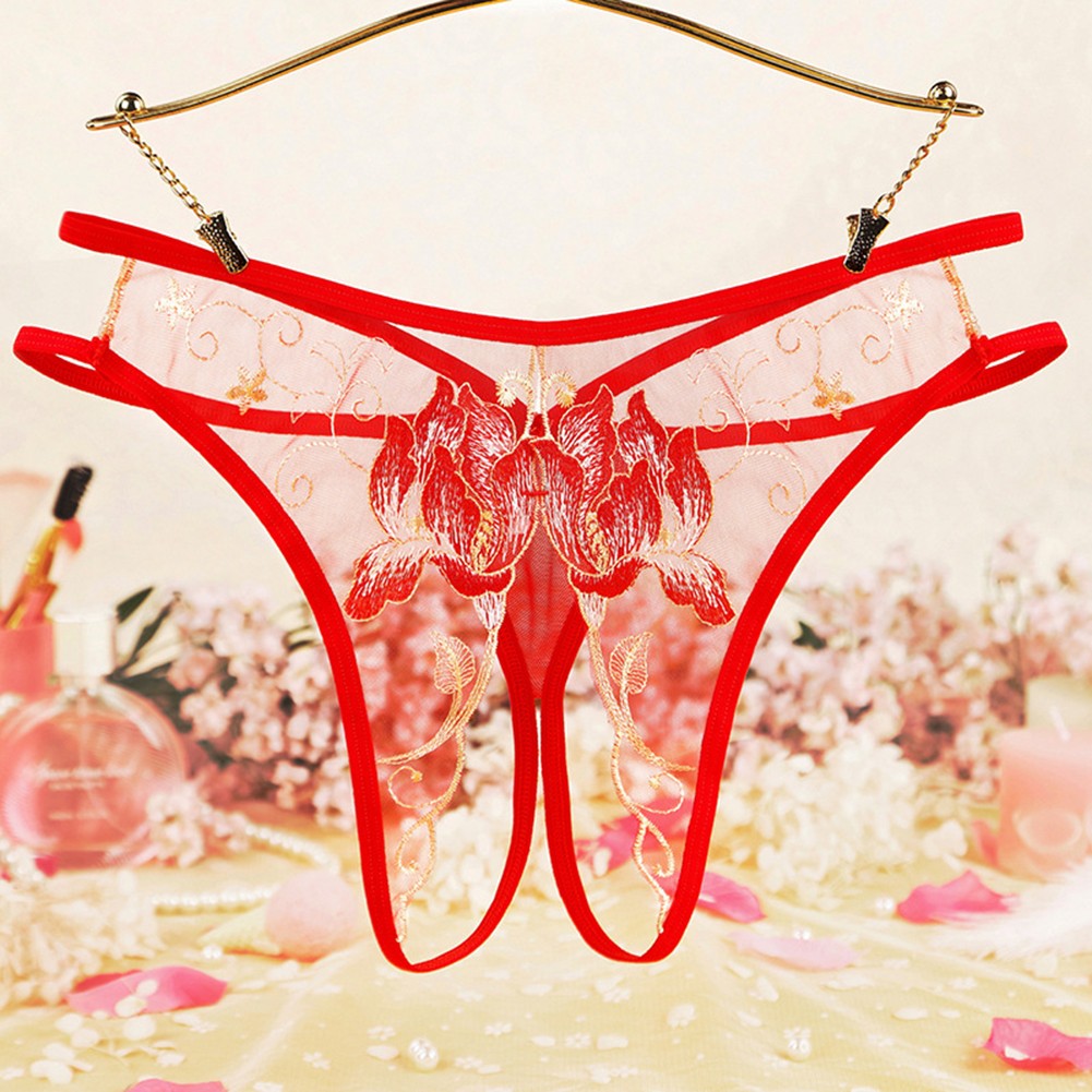 Women Lingerie Underwear Daily Autumn Embroidery Crotchless Female Nylon - Picture 16 of 37