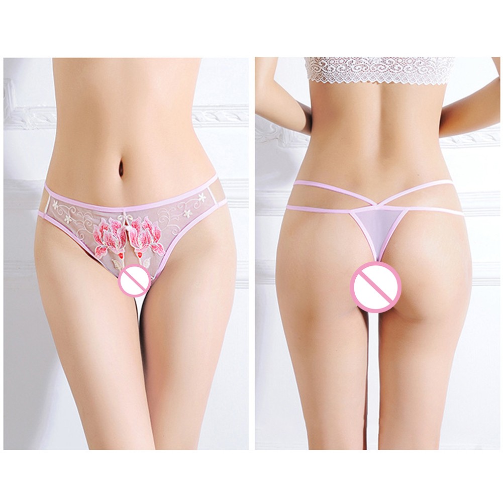Women Lingerie Underwear Daily Autumn Embroidery Crotchless Female Nylon - Picture 37 of 37