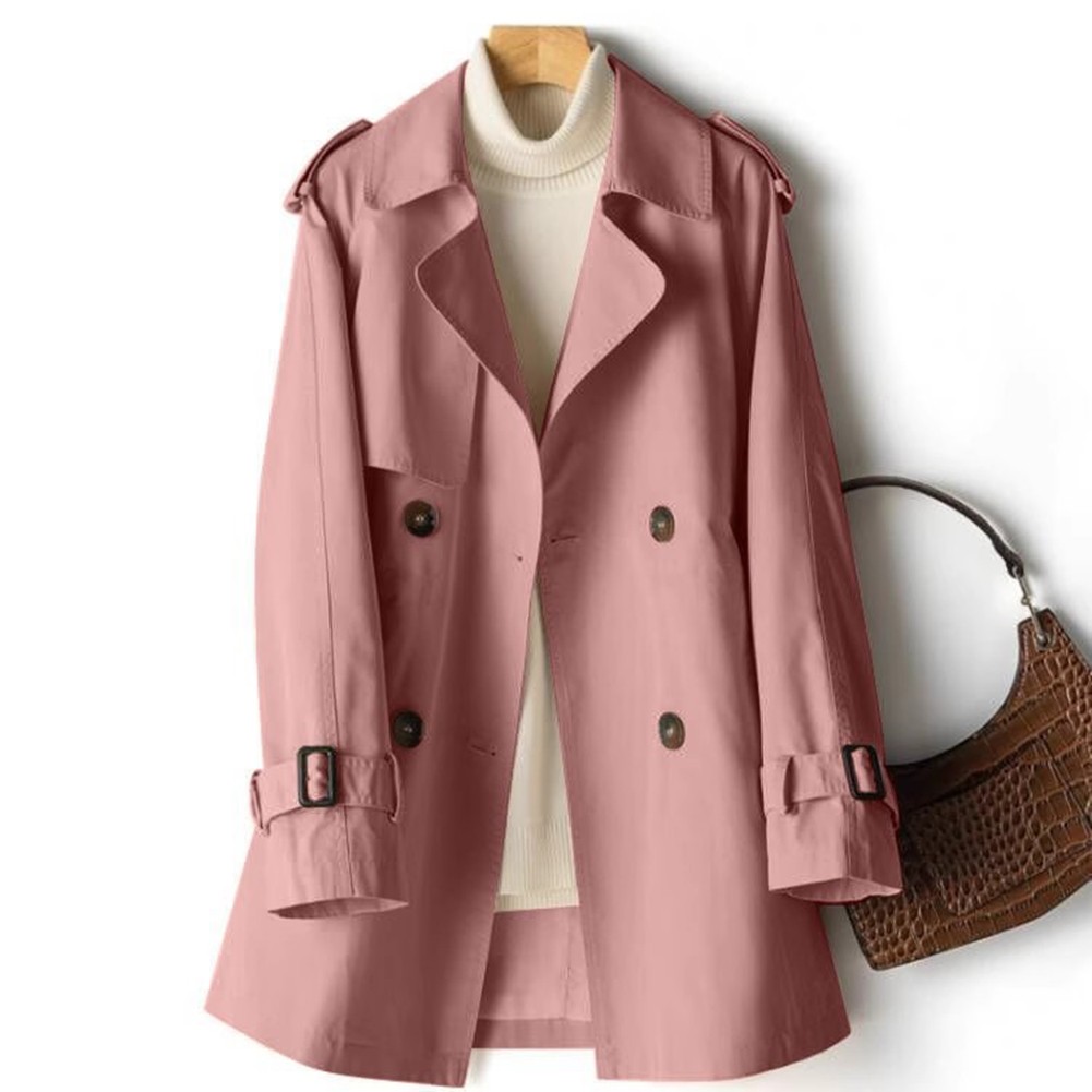 Womens Lightweight Trench Coat with Long Sleeves Suitable for Autumn Wear - Picture 13 of 14