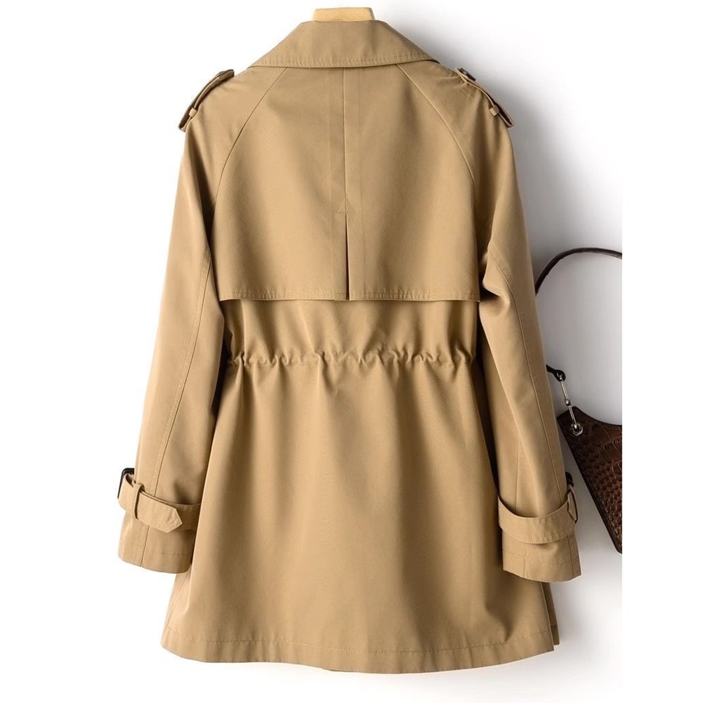 Womens Lightweight Trench Coat with Long Sleeves Suitable for Autumn Wear - Picture 9 of 14