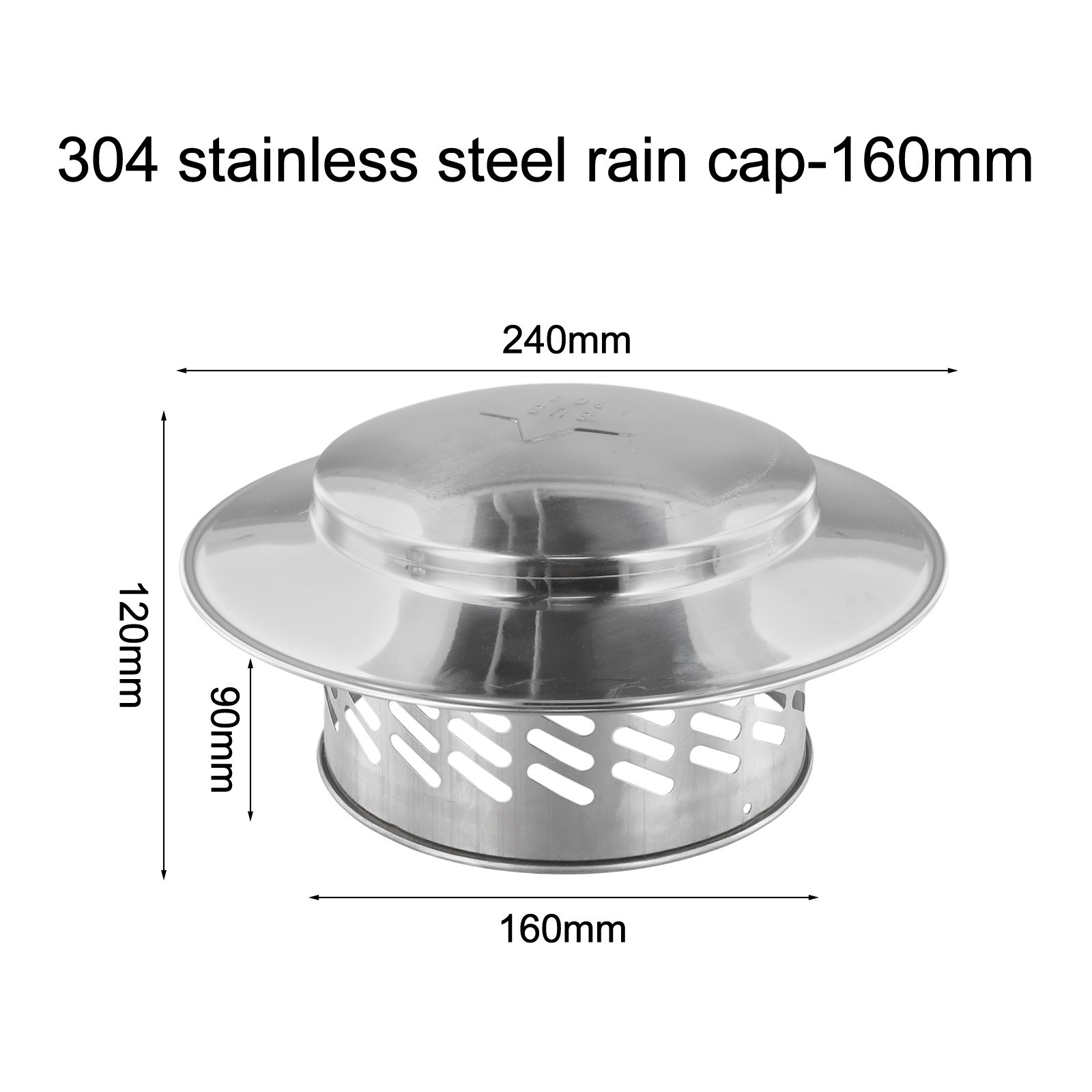 Stainles Steel Chimney Cap Exterior Wall Fresh Air Outlet Roof Pipe Exhaust Hood - Picture 51 of 69