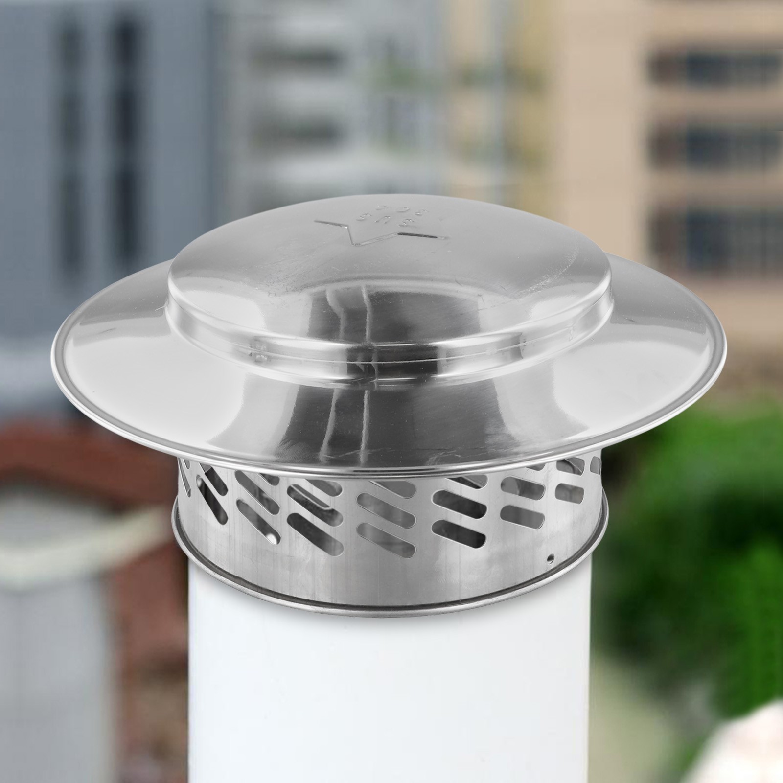 Stainles Steel Chimney Cap Exterior Wall Fresh Air Outlet Roof Pipe Exhaust Hood - Picture 52 of 69