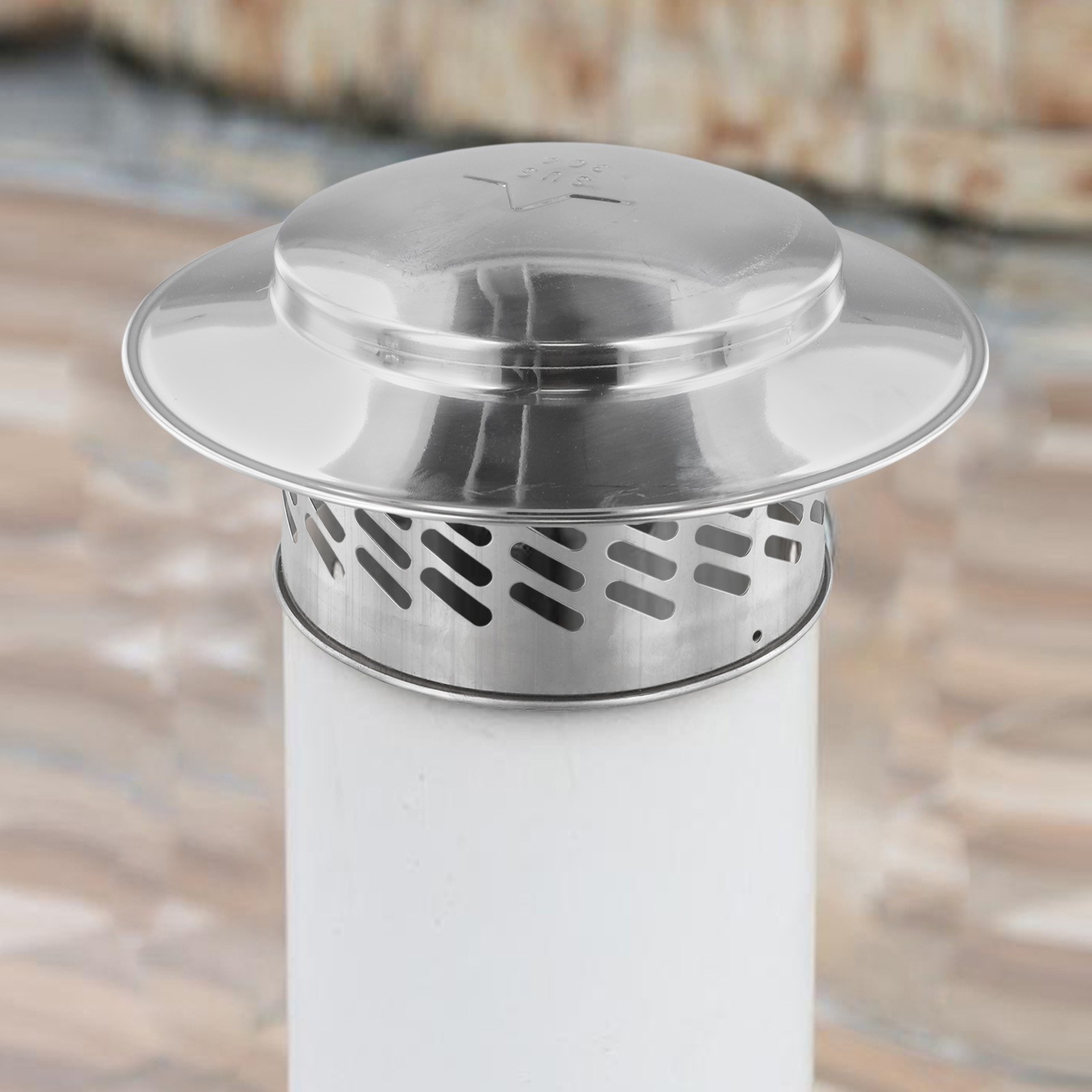 Stainles Steel Chimney Cap Exterior Wall Fresh Air Outlet Roof Pipe Exhaust Hood - Picture 53 of 69