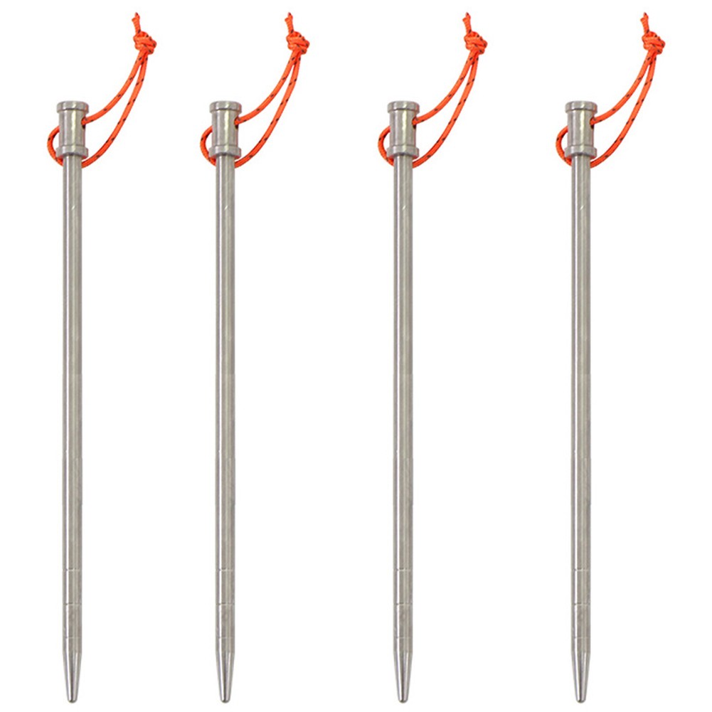 Tent Pegs with Reflective Rope Made from Lightweight Titanium Material