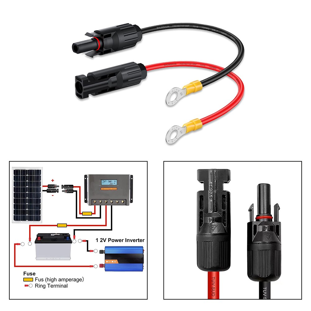 Rallonges solaires étanches haute performance 10AWG en rouge et noir - Photo 26/39