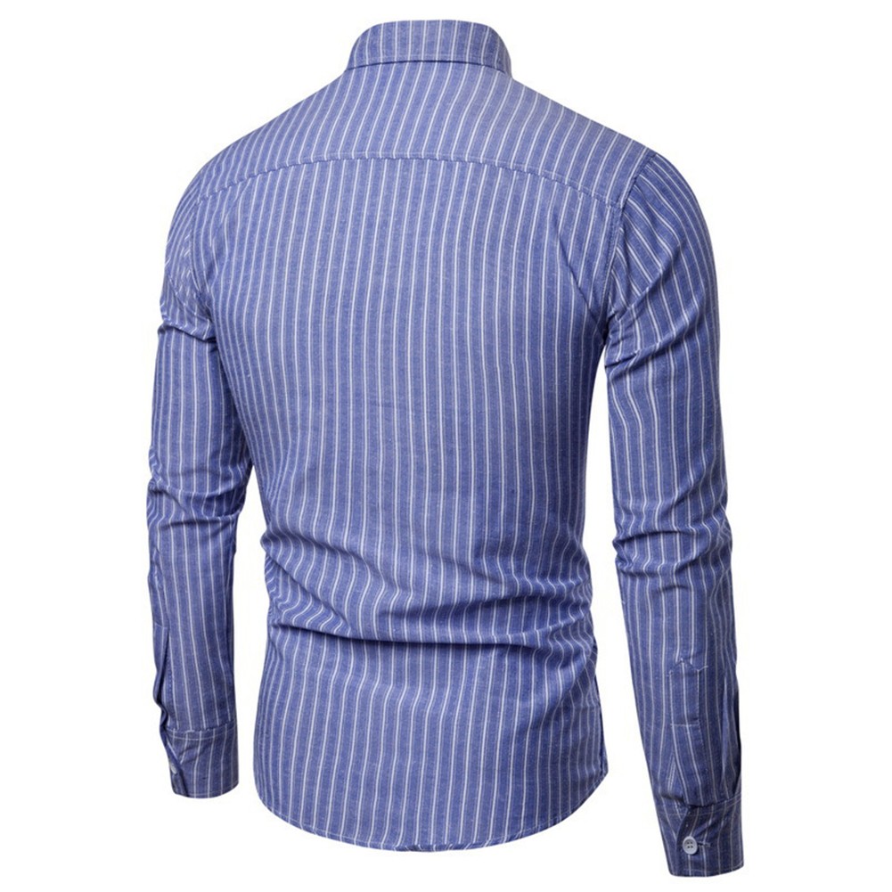 Mens Stylish Long Sleeve Striped Dress Shirt Available in Different Shades - Picture 16 of 32