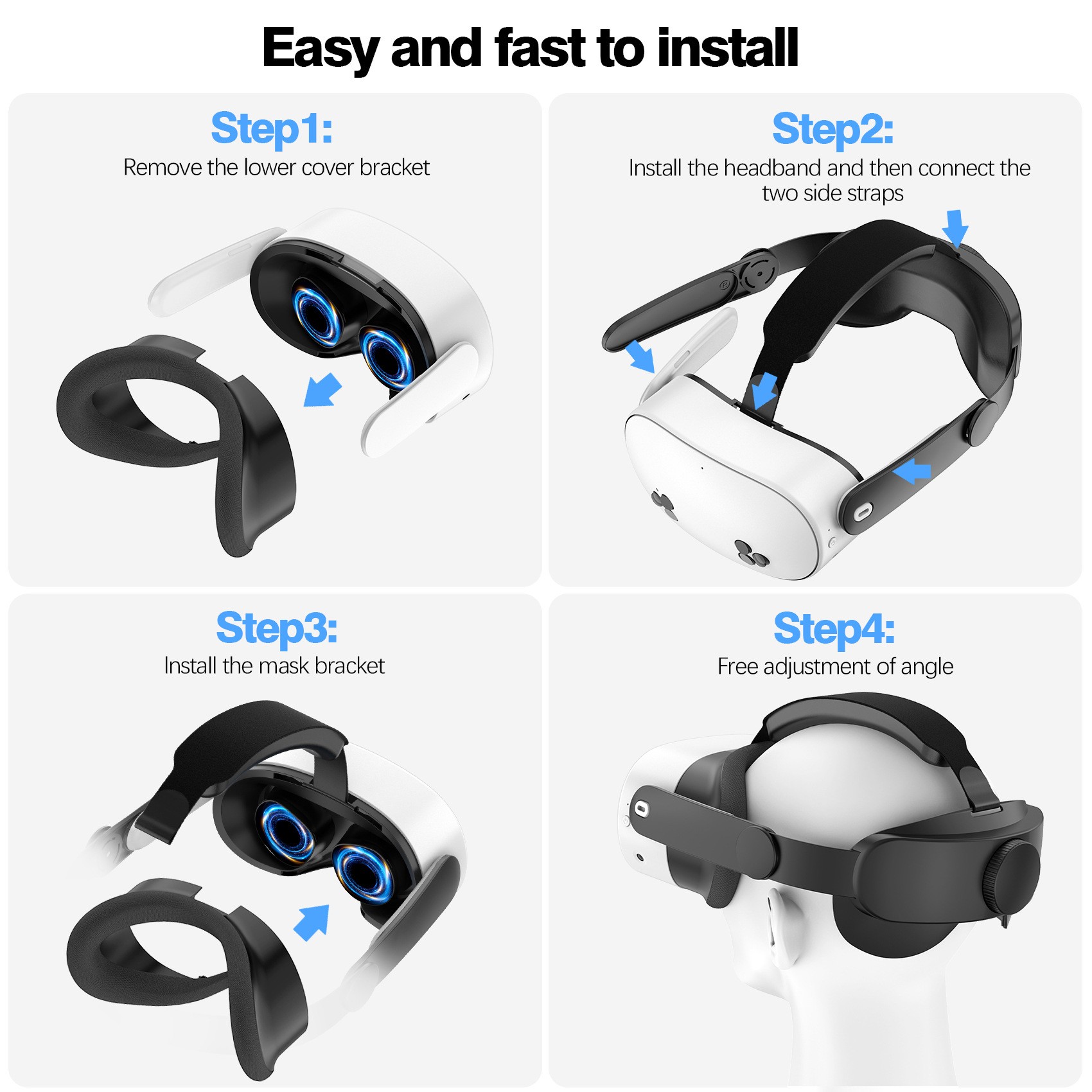 Sleek and Comfortable Replacement Straps Compatible with For Meta Quest3S - Picture 29 of 34
