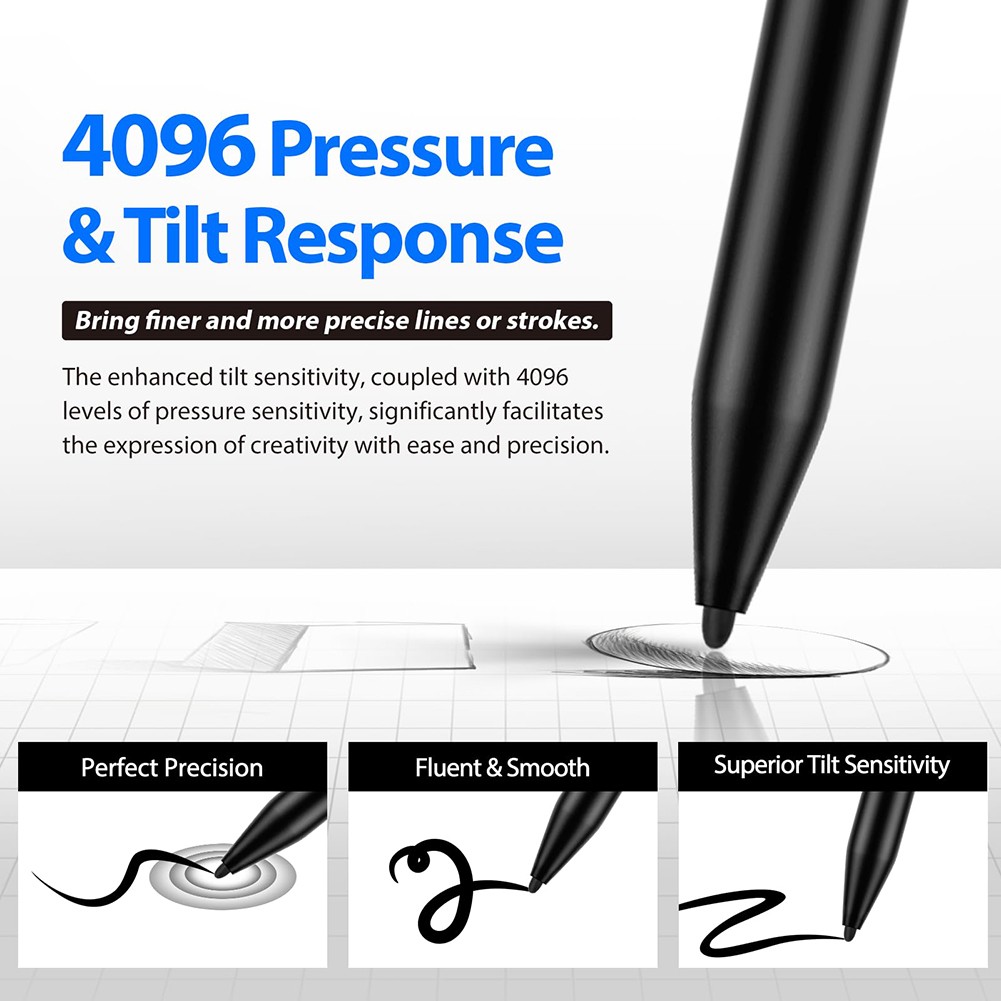 Eraser 4096 Stylus Pen for Remarkable 2 with Tilt Support and Palm Rejection