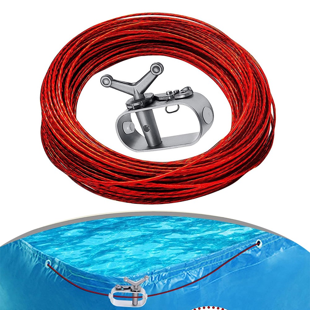 Spannsystem für oberirdisch für Pools Winterabdeckung Seilwinde Set - Bild 15 von 60
