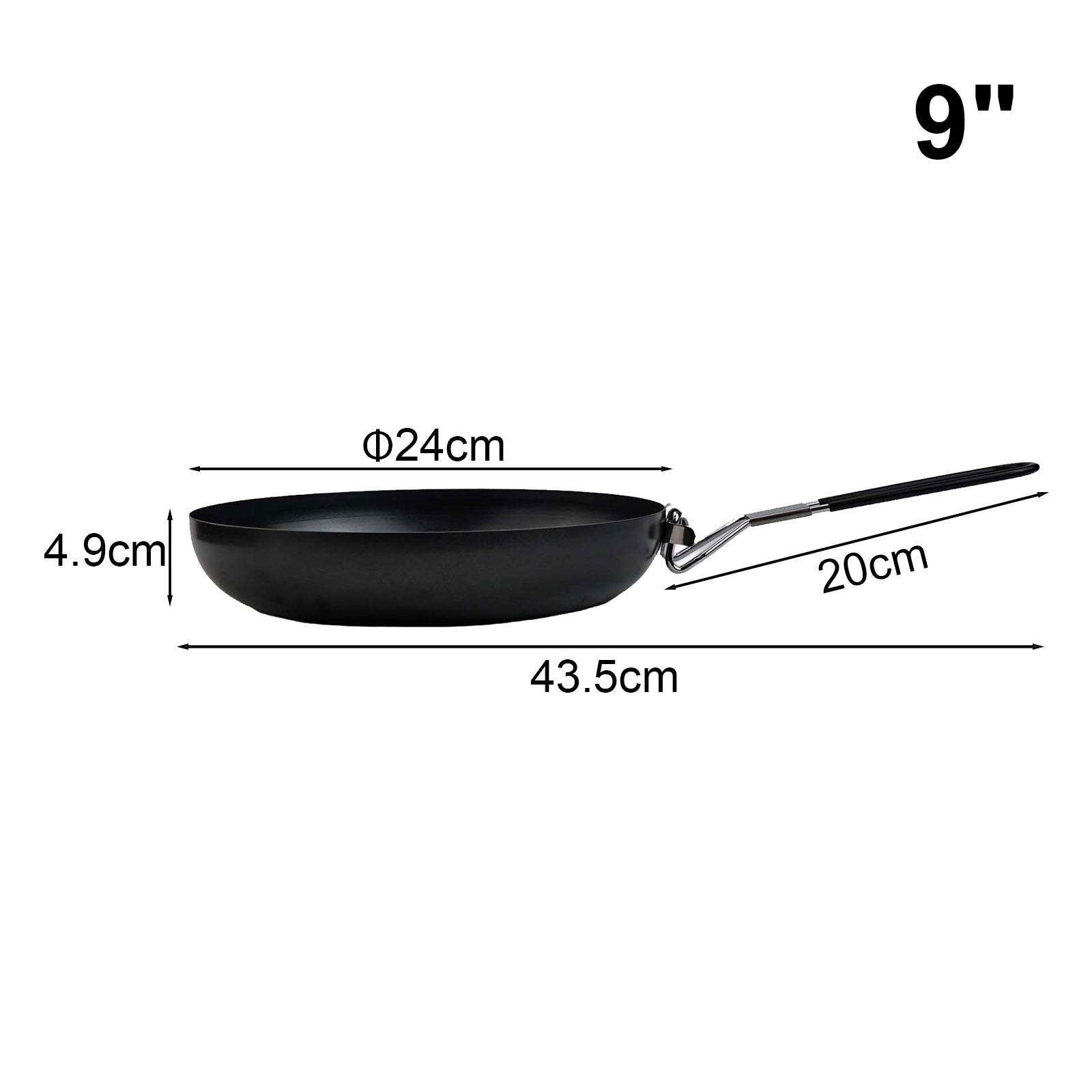 Antihaft Bratpfanne mit klappbarem Griff perfekt für Outdoor Camping Kochgeschi - Bild 19 von 36