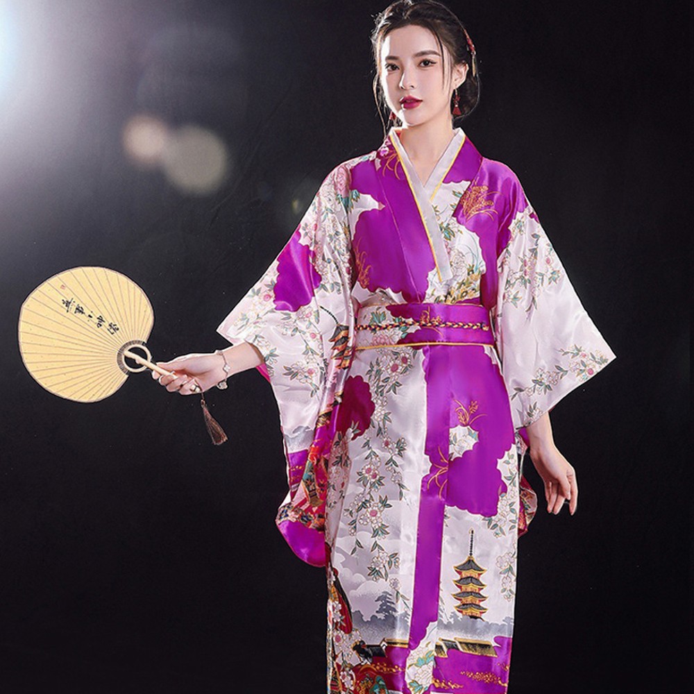 Kleid Cosplay Kostüm Nachthemd Bademantel Braut Nachthemd Blumen Japanisch - Bild 13 von 15