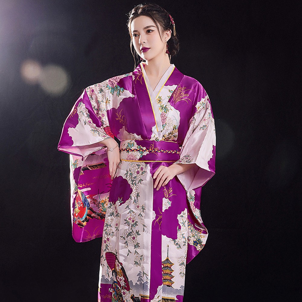 Kleid Cosplay Kostüm Nachthemd Bademantel Braut Nachthemd Blumen Japanisch - Bild 15 von 15