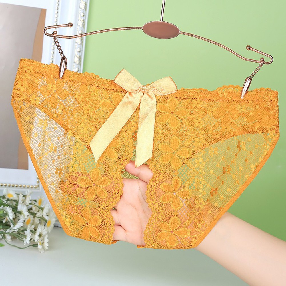 Womens Trendy Mesh Underwear with Beautiful Bow and Crotchless Feature - Picture 19 of 31