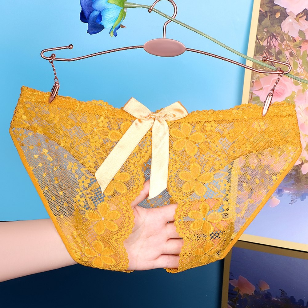 Womens Trendy Mesh Underwear with Beautiful Bow and Crotchless Feature - Picture 21 of 31