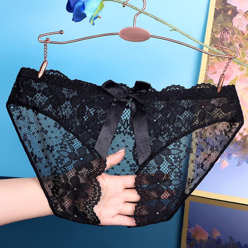 Womens Trendy Mesh Underwear with Beautiful Bow and Crotchless Feature - Picture 15 of 31
