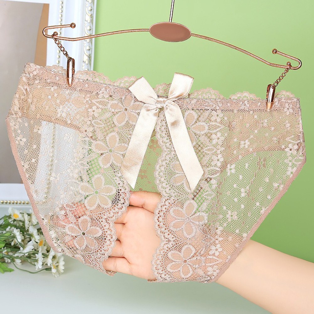 Womens Trendy Mesh Underwear with Beautiful Bow and Crotchless Feature - Picture 22 of 31