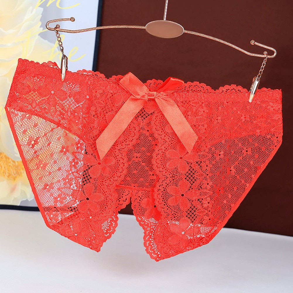 Womens Trendy Mesh Underwear with Beautiful Bow and Crotchless Feature - Picture 18 of 31