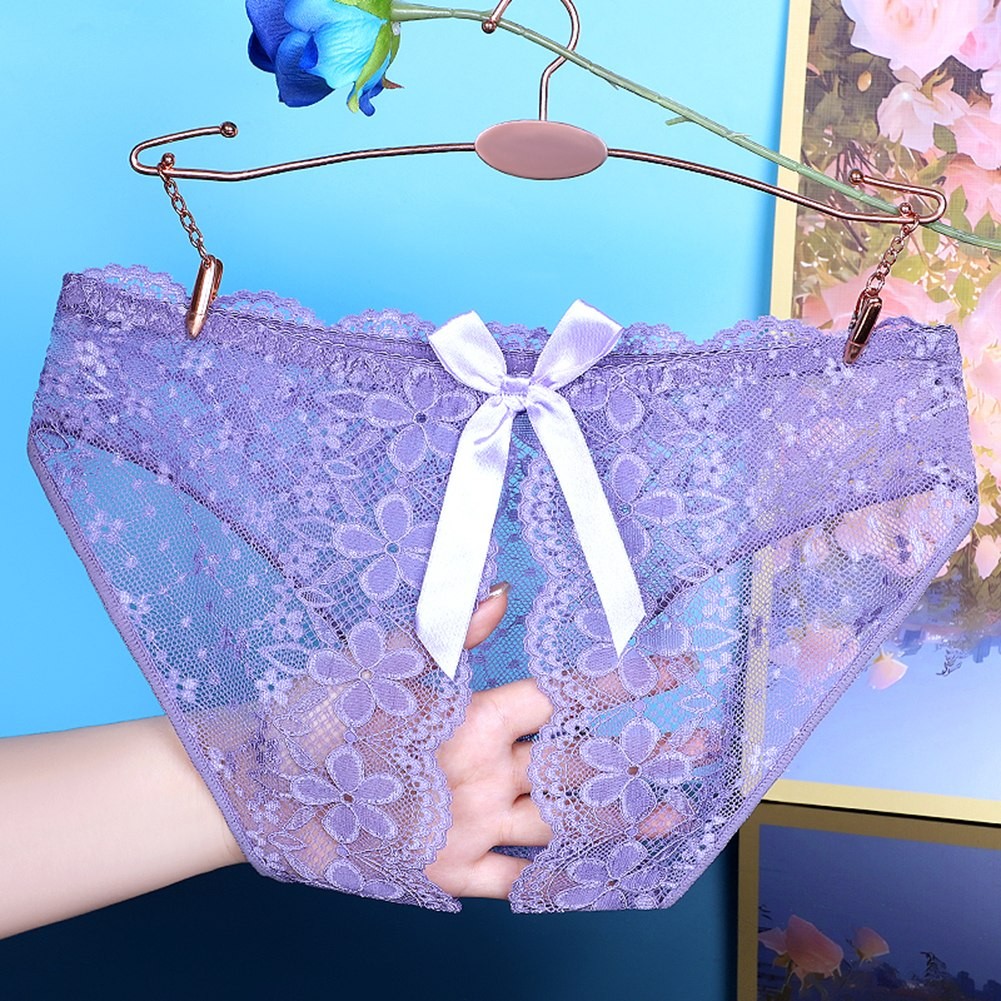 Womens Trendy Mesh Underwear with Beautiful Bow and Crotchless Feature - Picture 25 of 31