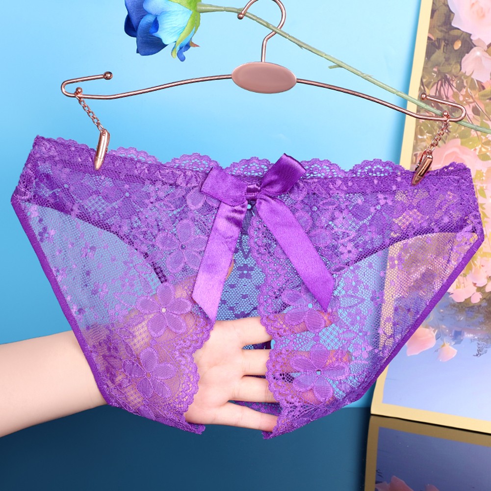 Womens Trendy Mesh Underwear with Beautiful Bow and Crotchless Feature - Picture 29 of 31