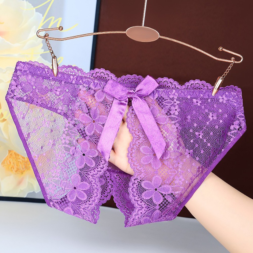 Womens Trendy Mesh Underwear with Beautiful Bow and Crotchless Feature - Picture 28 of 31
