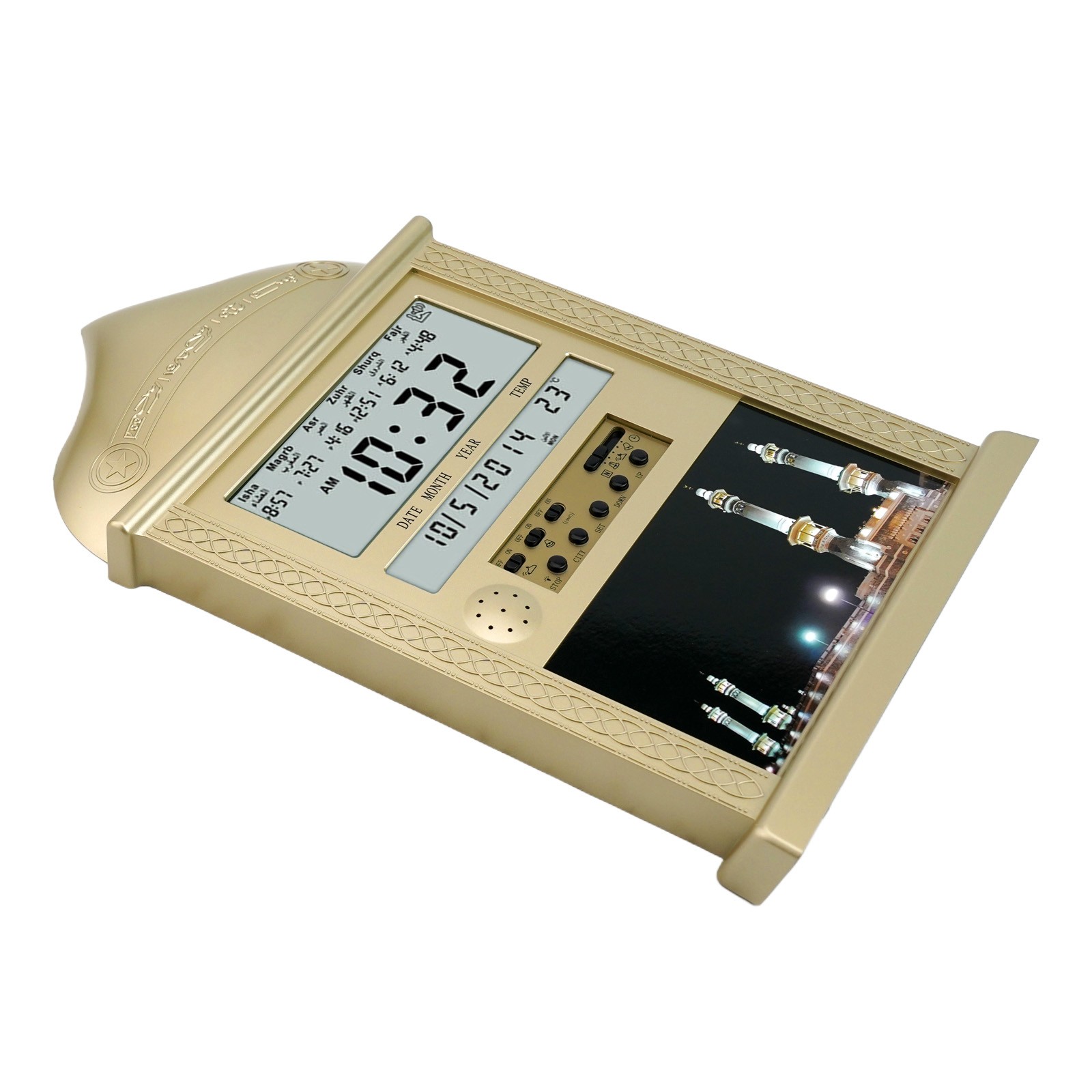Azan Wall Clock Alarm for Muslim Prayer Adjustable Prayer Time Deviation