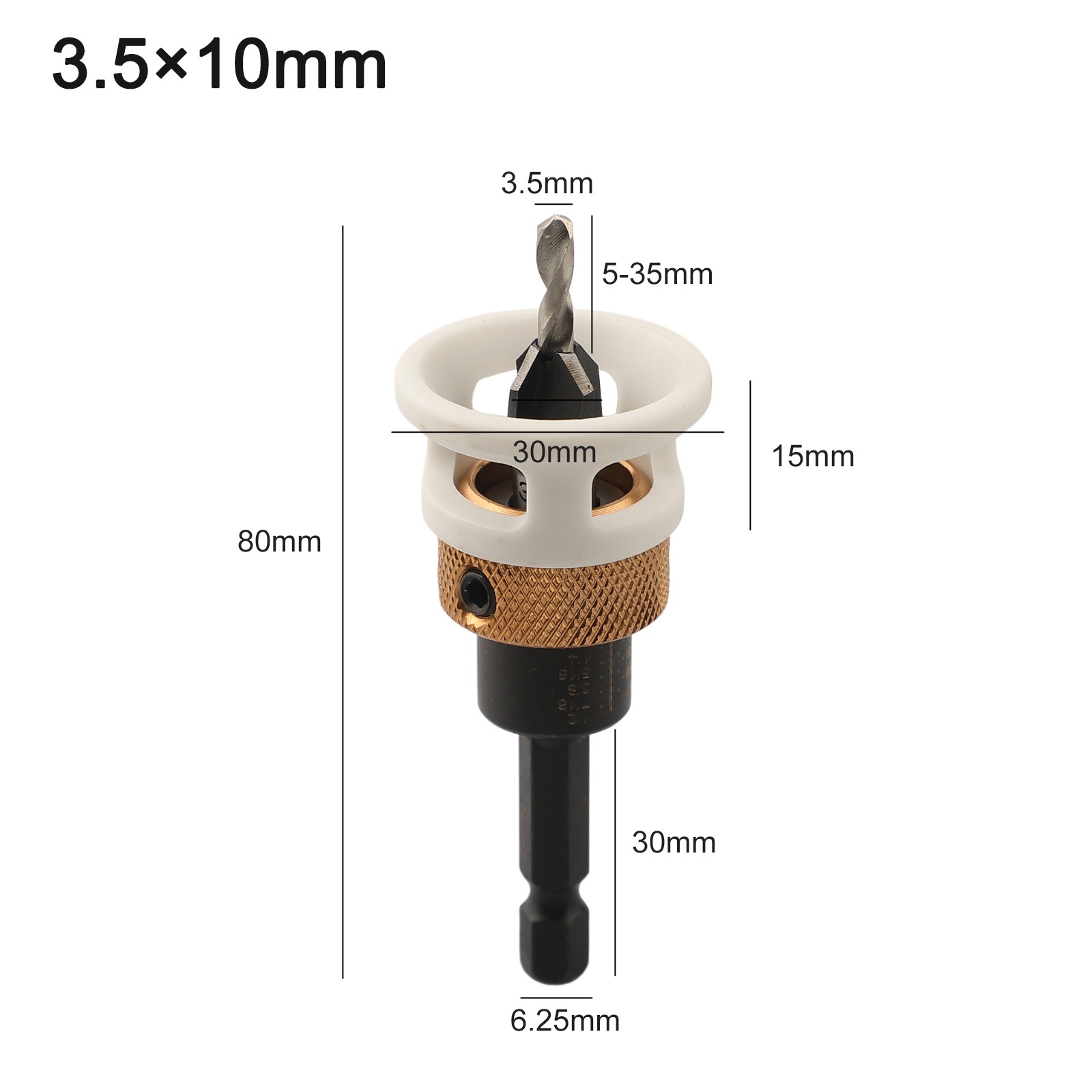 Adjustable Countersink Drill Bits with Depth Stop Hex Shank For Woodworking - Picture 56 of 72