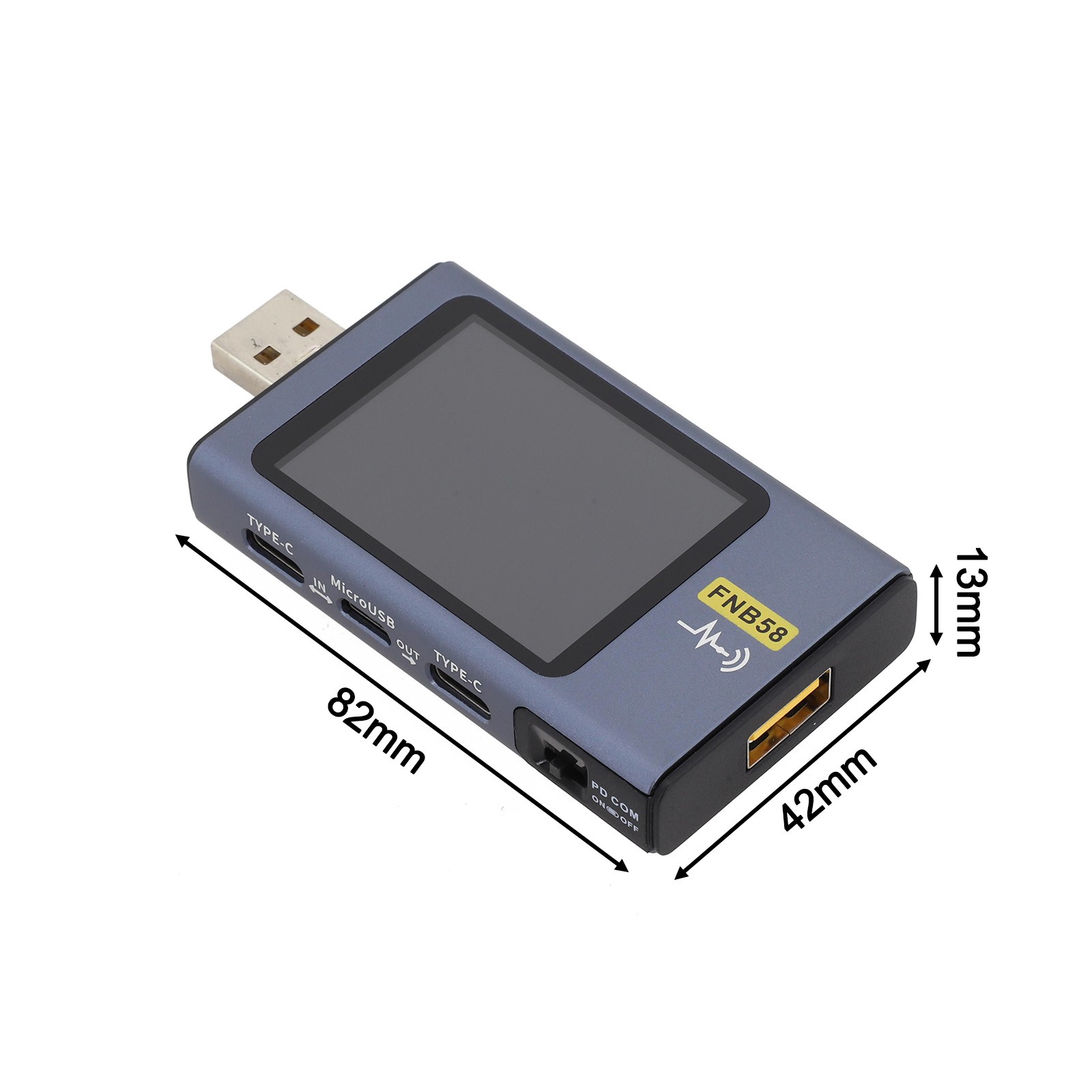 USB Tester with 10 Sets of Energy Data Records and Battery