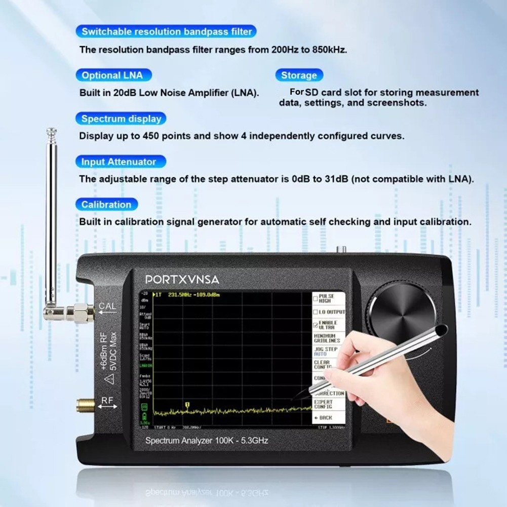 SA5 100K Handheld Spectrum Analyzer Signal Generator with 4 Inch Display - Picture 16 of 20
