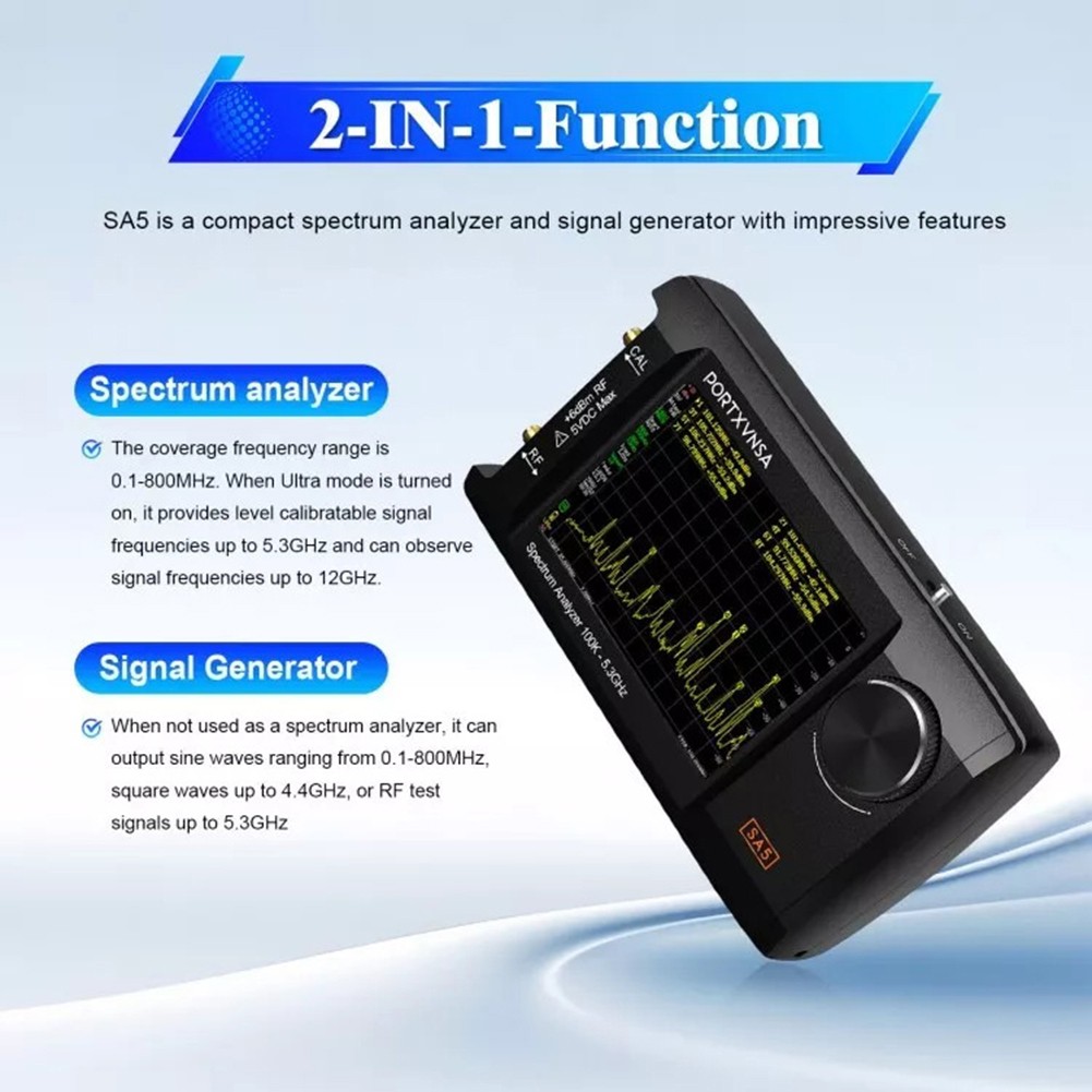 SA5 100K Handheld Spectrum Analyzer Signal Generator with 4 Inch Display - Picture 18 of 20