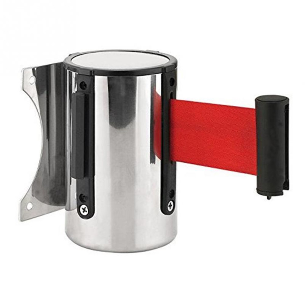 Stainless Steel Queue Barrier with Adjustable 2m Nylon Retractable Belt