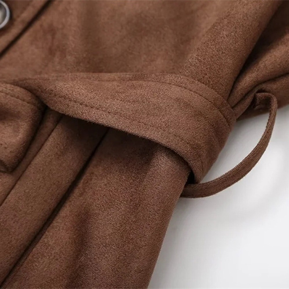 Eleganter langer Damen Windschutz Mantel mit Gürtel für Herbst- und Wintermode - Bild 24 von 48