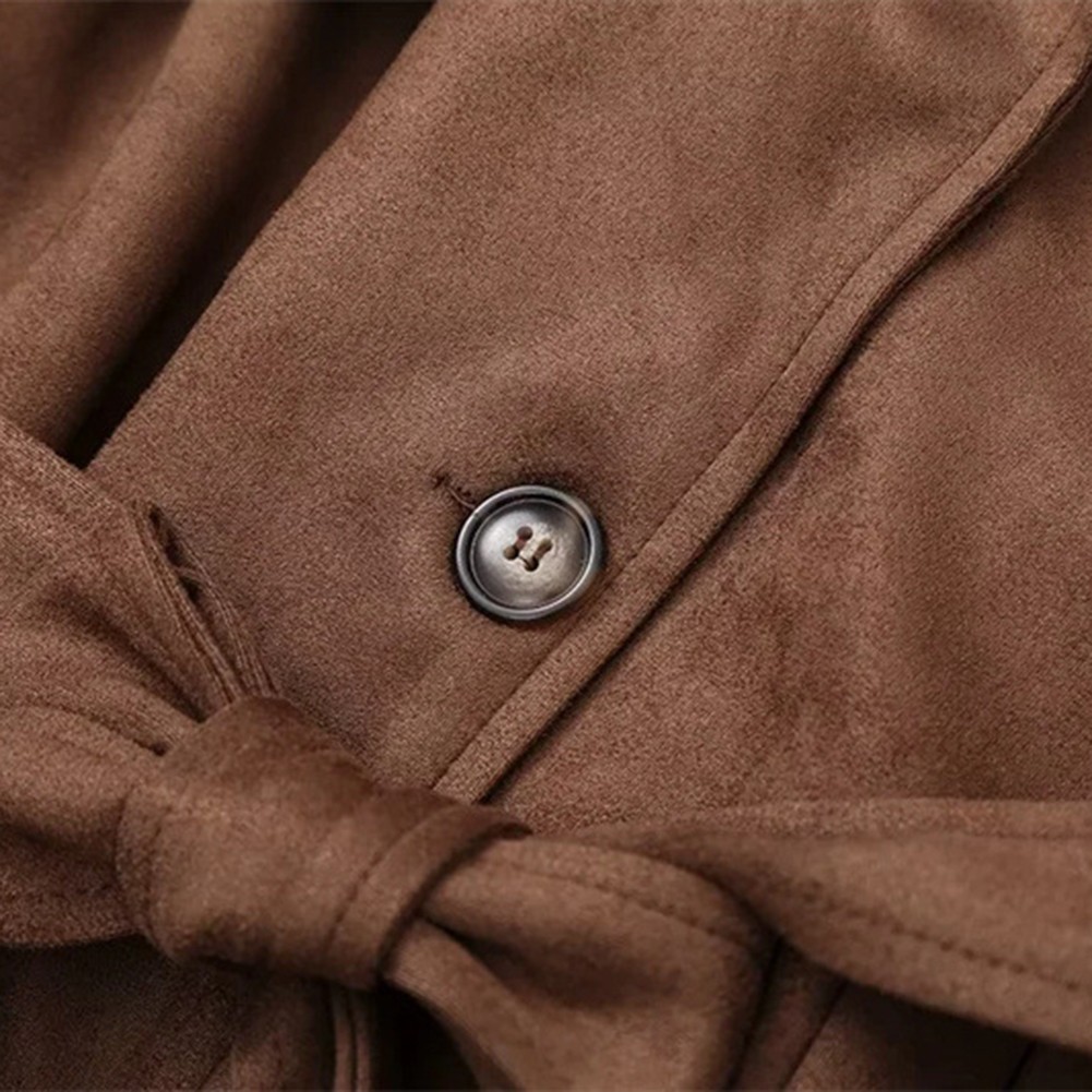 Eleganter langer Damen Windschutz Mantel mit Gürtel für Herbst- und Wintermode - Bild 34 von 48