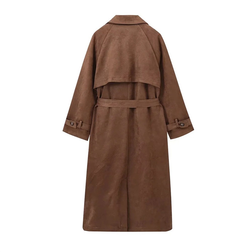 Eleganter langer Damen Windschutz Mantel mit Gürtel für Herbst- und Wintermode - Bild 14 von 48