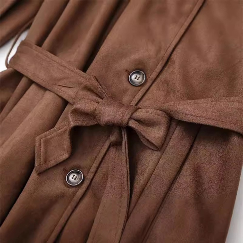 Eleganter langer Damen Windschutz Mantel mit Gürtel für Herbst- und Wintermode - Bild 20 von 48