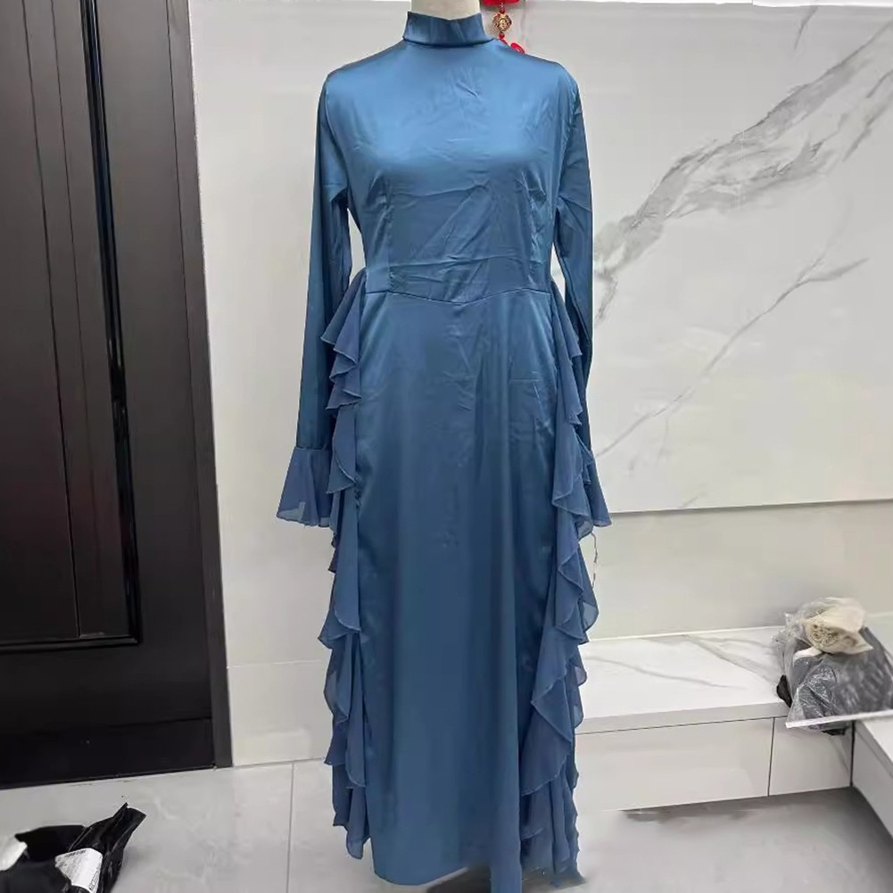 Robes évasées couleur unie robe string selvedge décontractée robes officiel longues