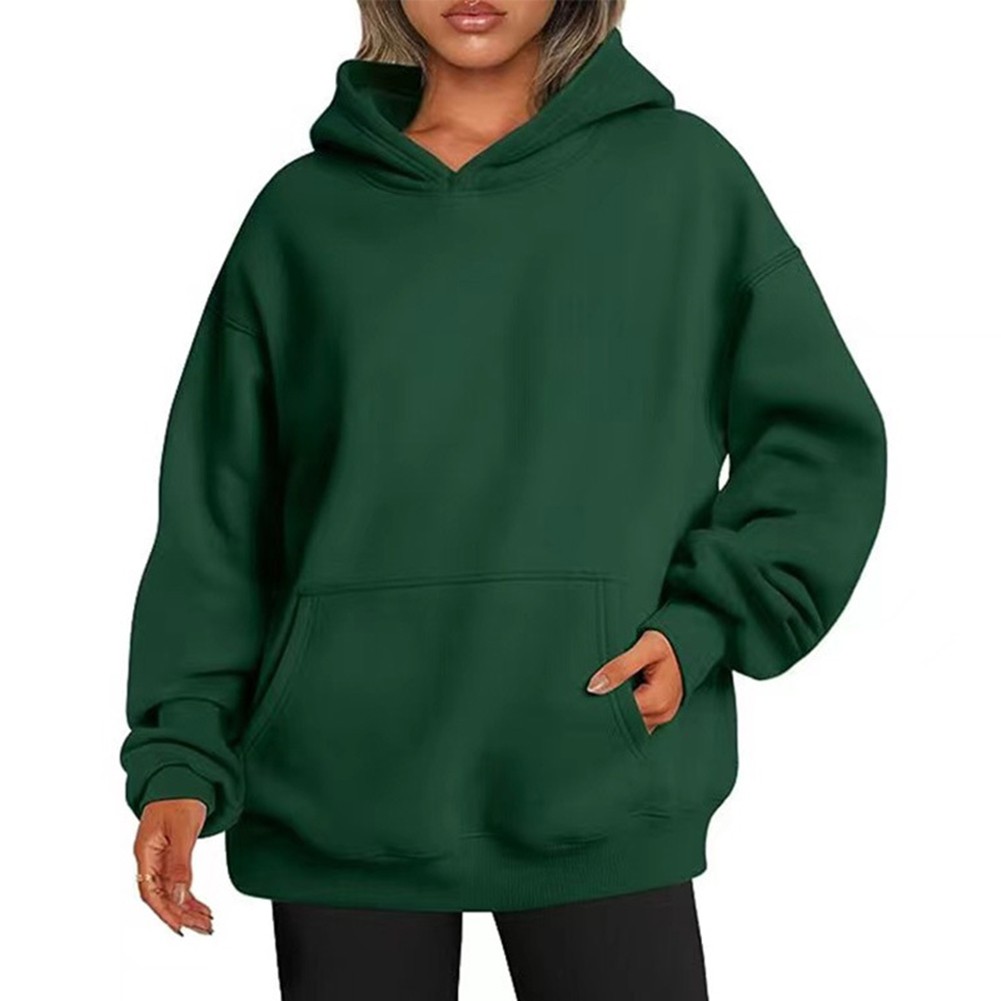 Trendy Women Velvet Long Sleeve Hoodie Pullover for Autumn Winter Fashion - Picture 10 of 18