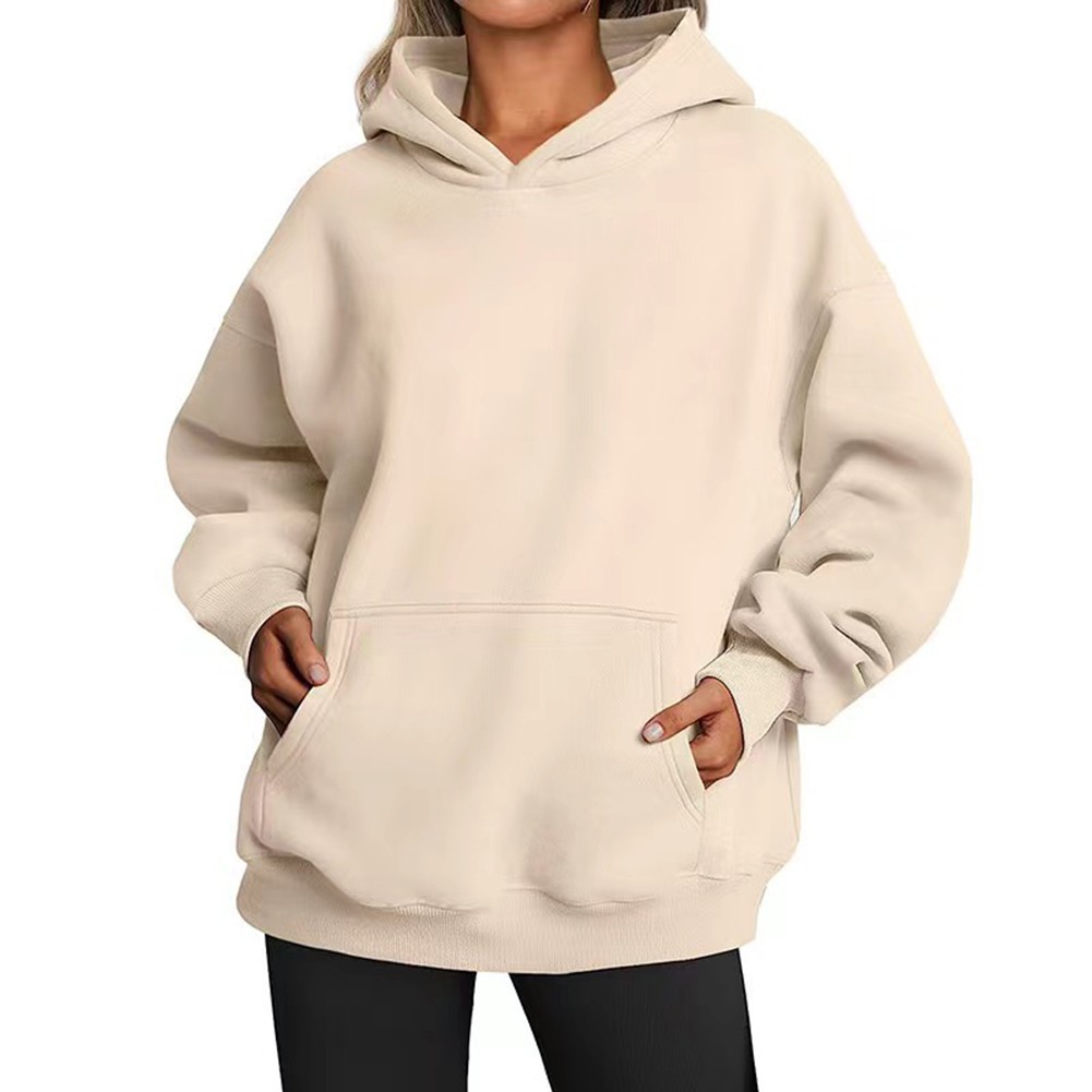Trendy Women Velvet Long Sleeve Hoodie Pullover for Autumn Winter Fashion - Picture 12 of 18