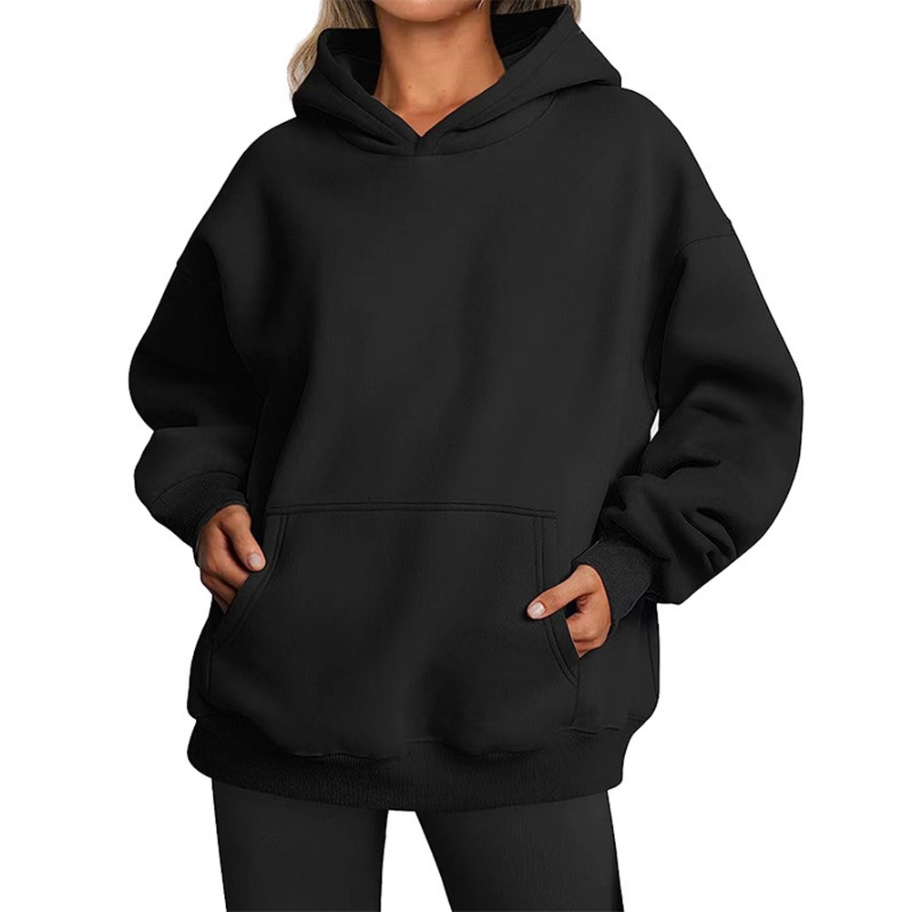 Trendy Women Velvet Long Sleeve Hoodie Pullover for Autumn Winter Fashion - Picture 13 of 18