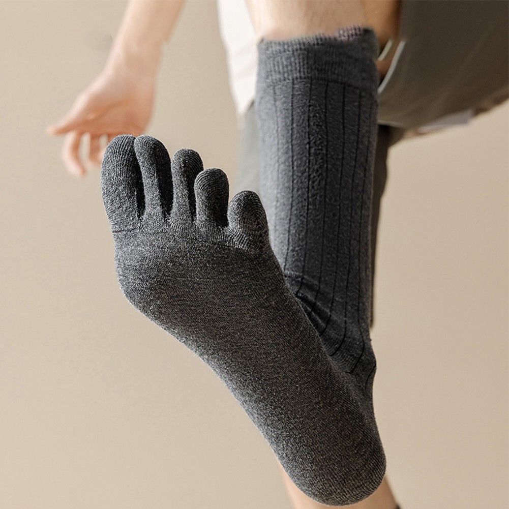Five Toe Stripe Sports Socks for Men Cotton Breathable and Comfortable - Picture 18 of 26