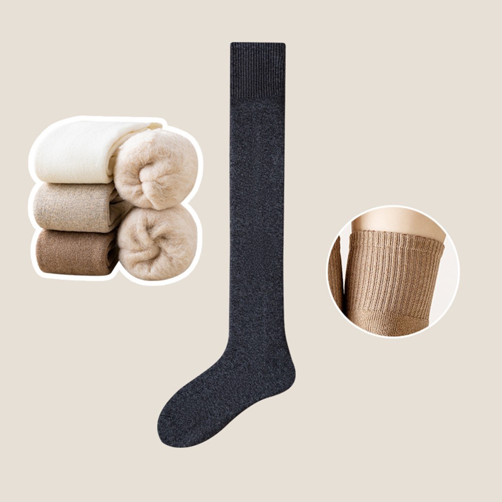 Soft Fleece Plush Long Thermal Winter Socks for Men’s Home Warmth-image