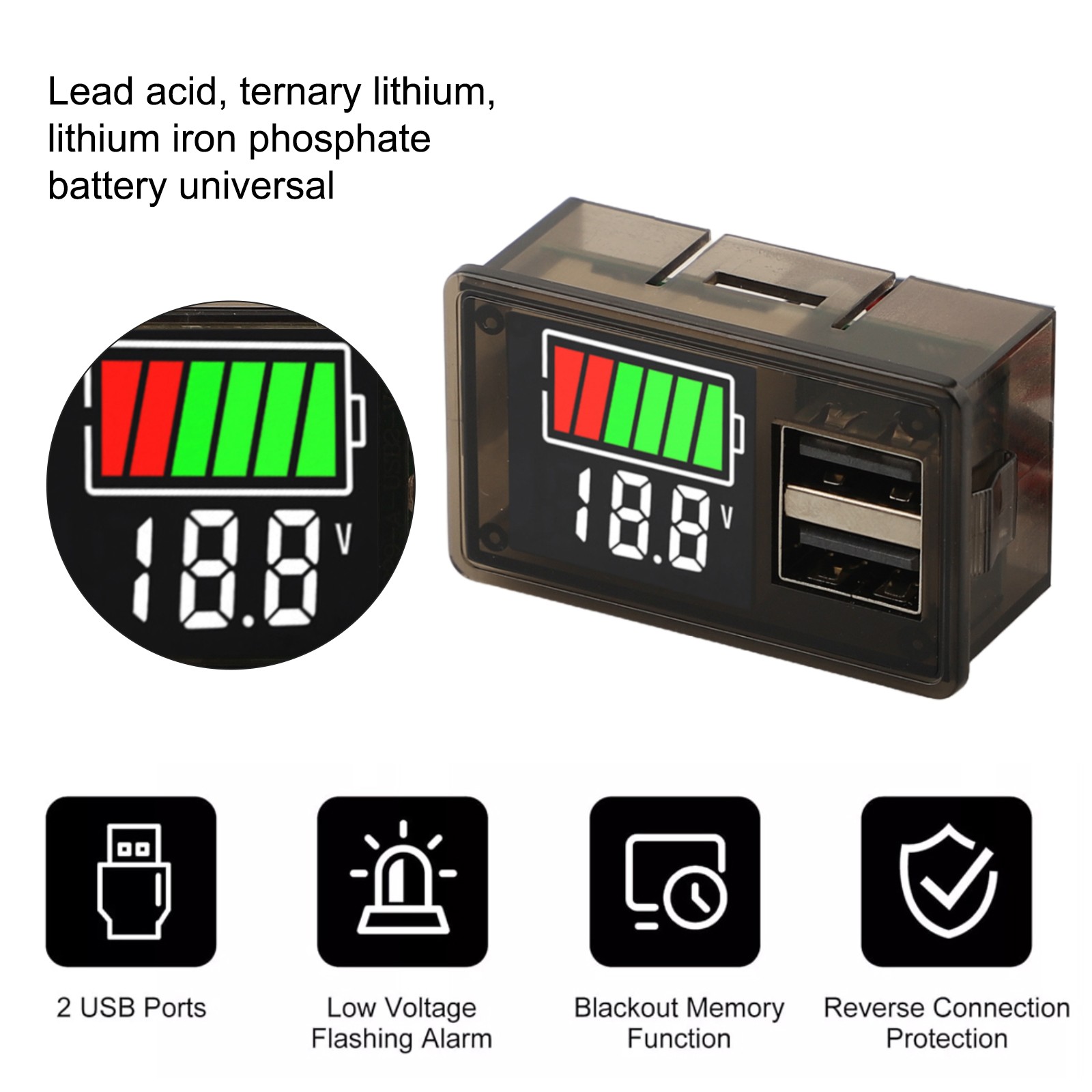 Battery Charger Battery Monitoring Reverse Polarity Protection For